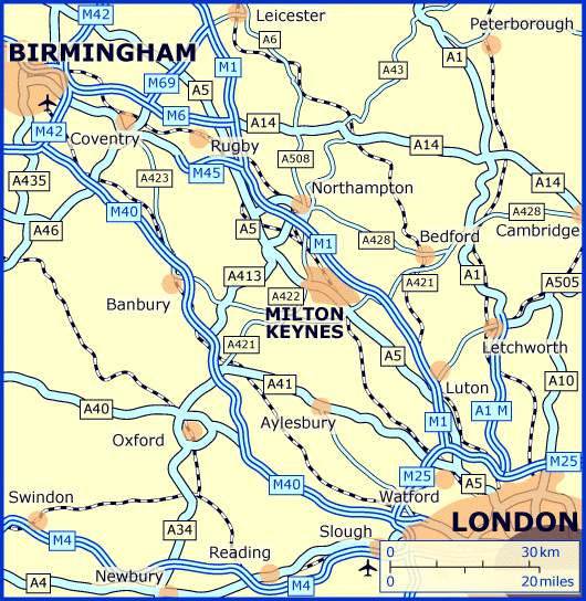 Milton Keynes yol haritasi